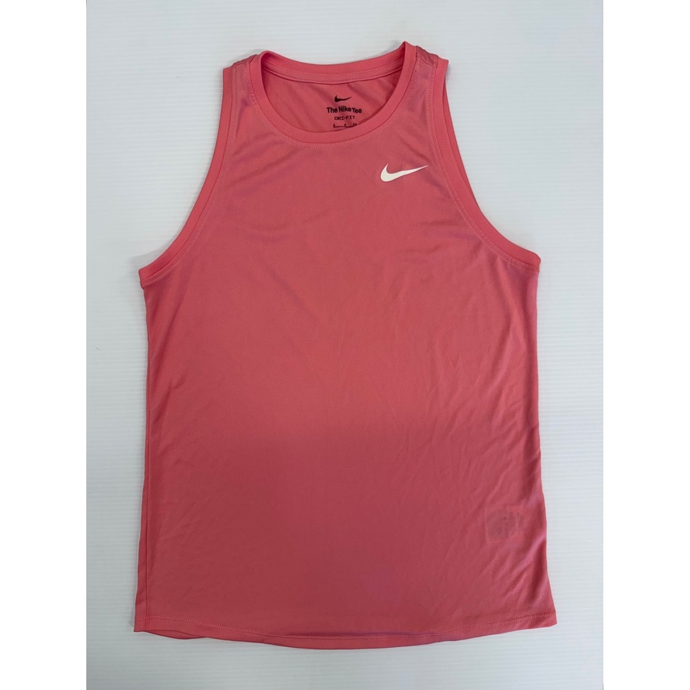 Nike Dri-FIT Mens Small Coral Pink Athletic Training Tank Top AR6069-697